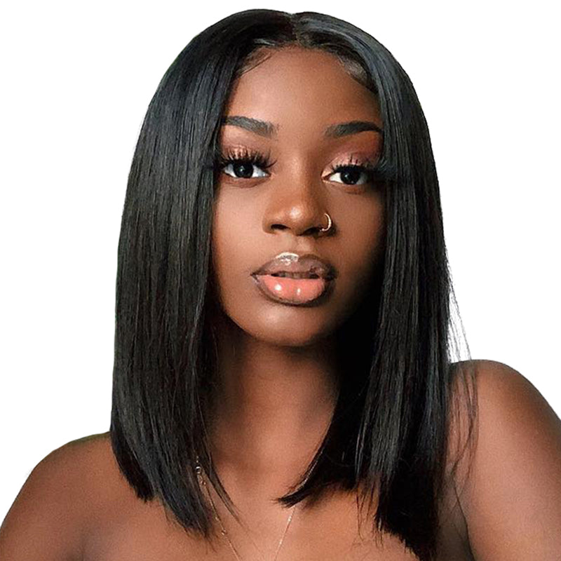 8A Grade Human Hair Wigs Straight Short Bob Wig Lace Front Wigs