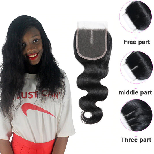 Ustyle Hair Body Wave Human Virgin Hair 4x4 Lace Closure Natural Color