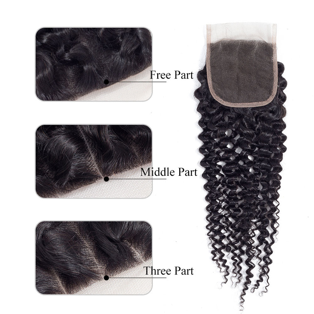 Ustyle Brazilian 3 Bundles Curly Hair 100% Human Virgin Hair With Lace Closure - Ustyle Hair