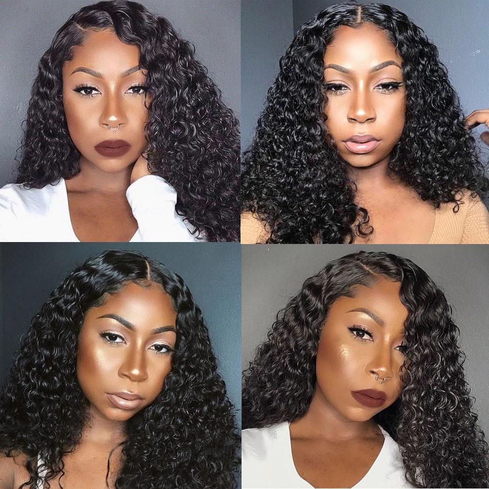 Deep Curly Wave Human Hair 360 Lace Frontal Wigs With Baby Hair