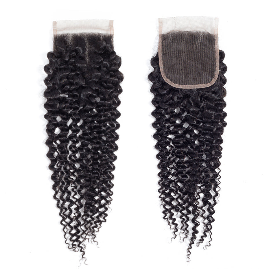 Ustyle 3 Bundles Brazilian Curly Hair 100% Human Virgin Hair With Lace Closure