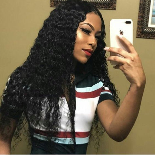 Ustyle 3 Bundles Malaysian Deep Wave 100% Human Virgin Hair With Lace Closure